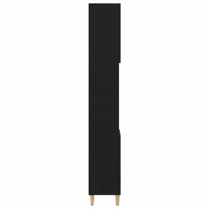 Kast Kevin - 30x30x190 cm - Bewerkt hout - zwart eiken