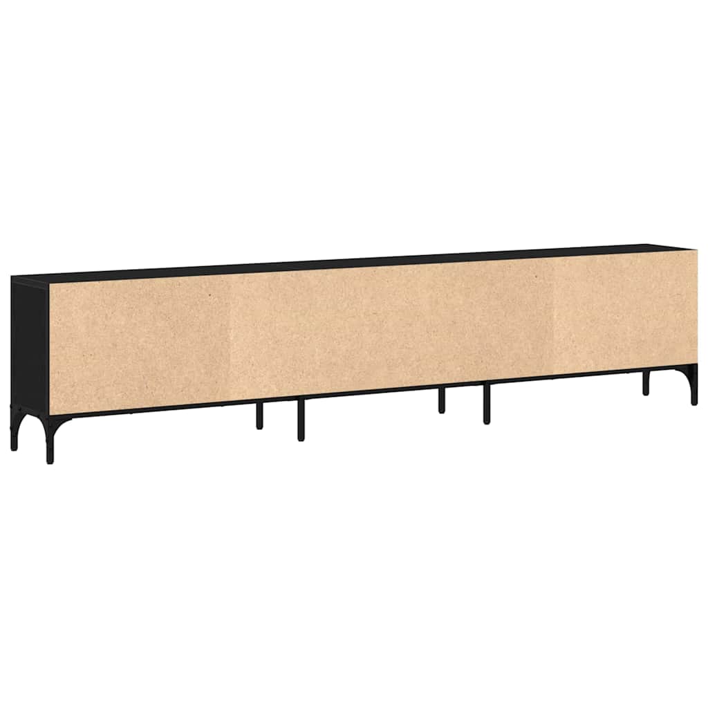 Tv-meubel Boaz - 200x25x44 cm - met lade - zwart eiken