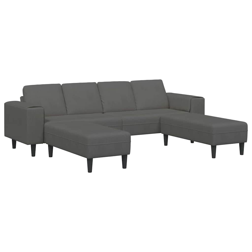 Bank Donkergrijs 250 x 188 x 76 cm Katoen Stof