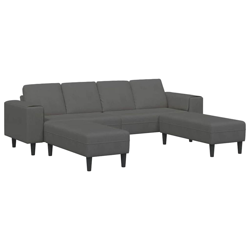 Bank Donkergrijs 250 x 188 x 76 cm Katoen Stof – extra afbeelding
