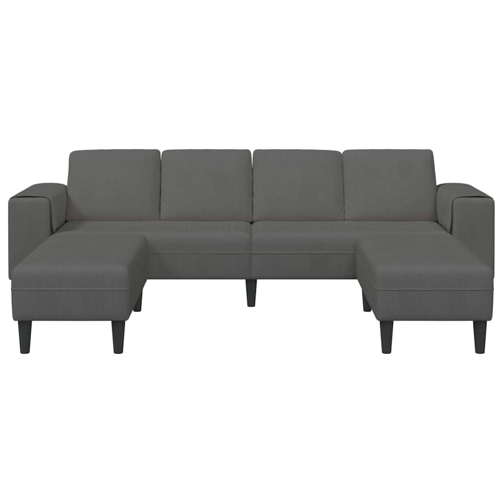 Bank Donkergrijs 250 x 188 x 76 cm Katoen Stof