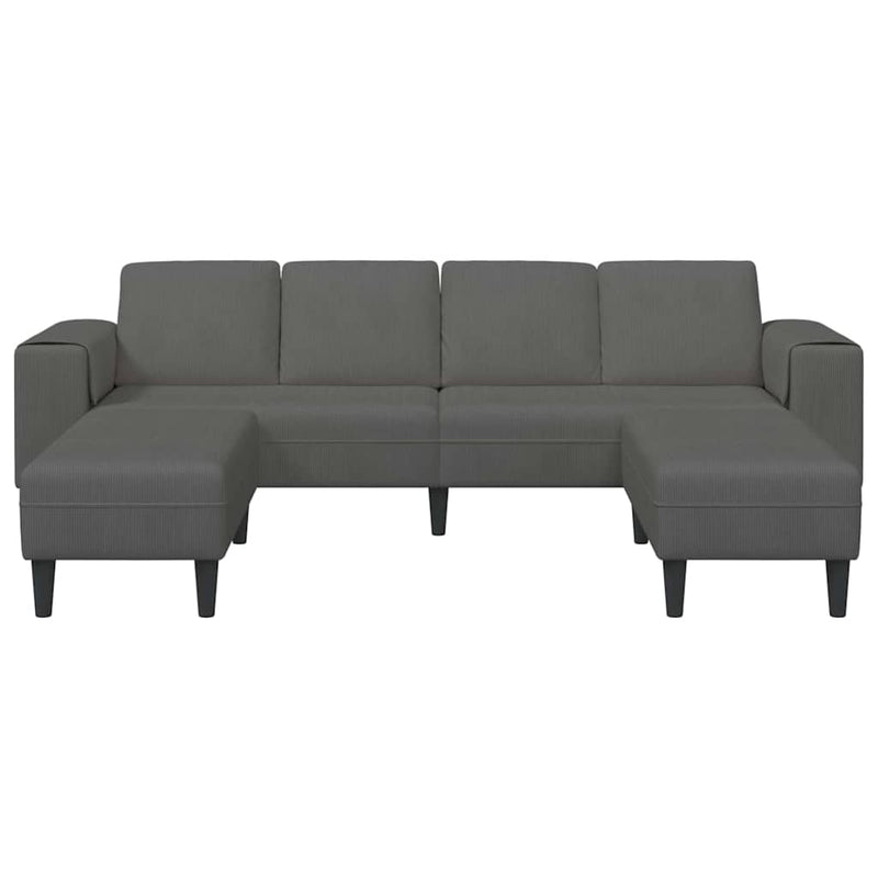 Bank Donkergrijs 250 x 188 x 76 cm Katoen Stof