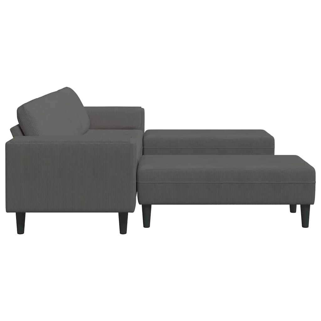 Bank Donkergrijs 250 x 188 x 76 cm Katoen Stof
