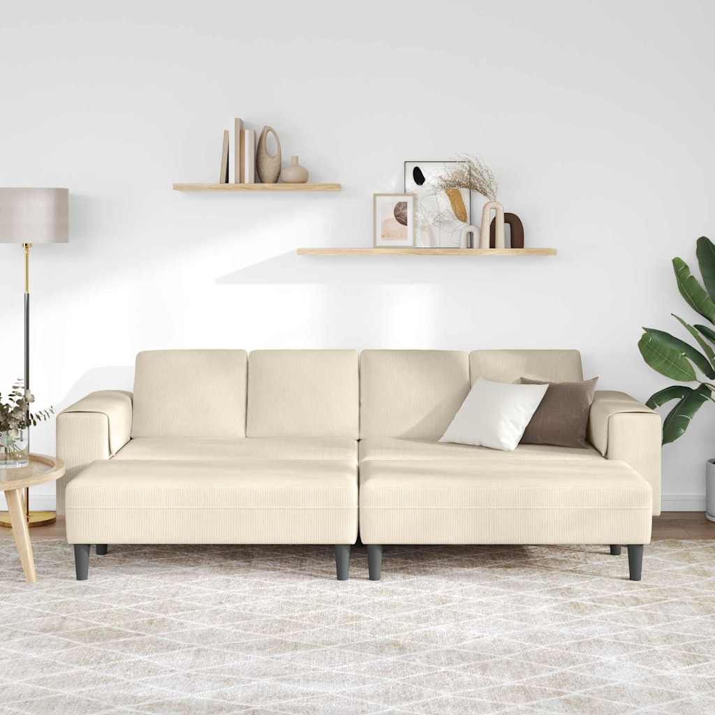 Bank Crème 250 x 188 x 76 cm Katoen Stof