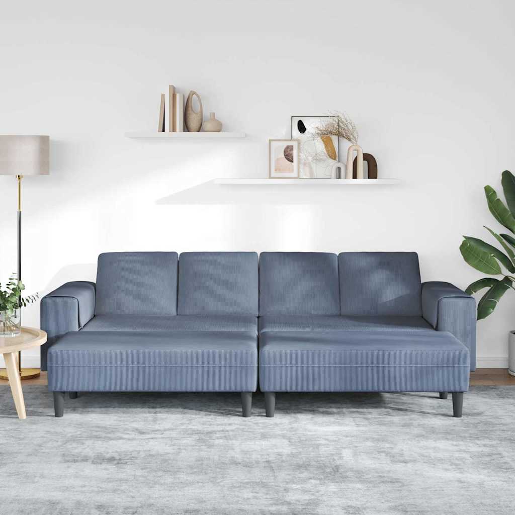 Bank Blauw 250 x 188 x 76 cm Katoen Stof