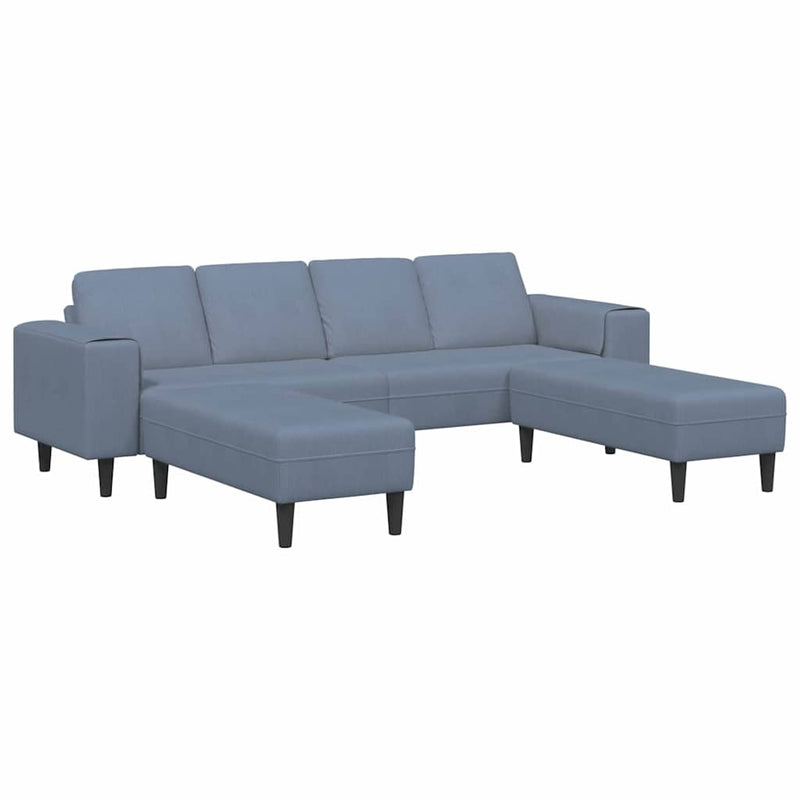 Bank Blauw 250 x 188 x 76 cm Katoen Stof – extra afbeelding