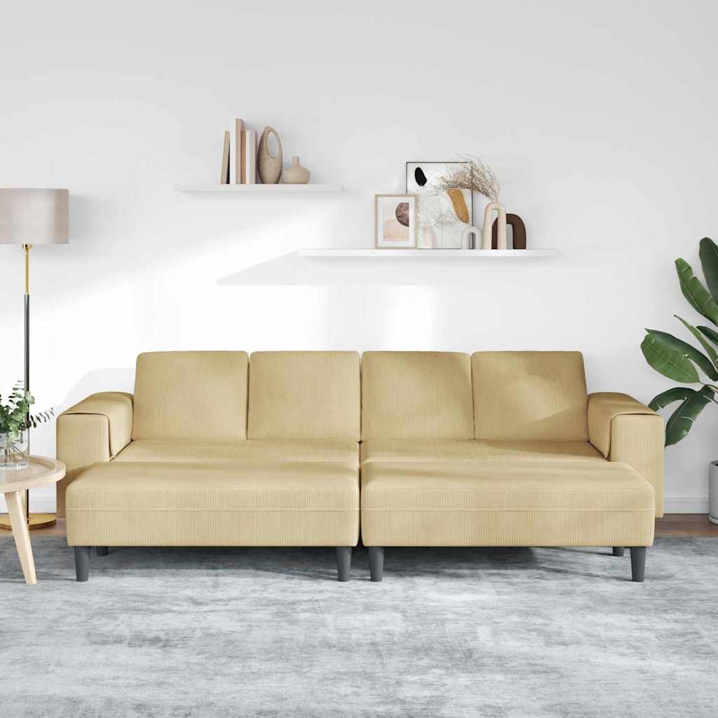 Bank Grijs groen 250 x 188 x 76 cm Katoen Stof