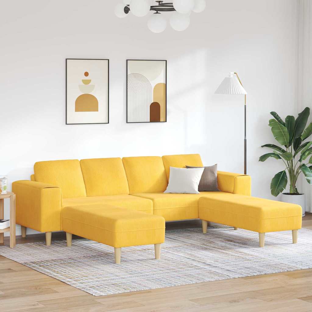 Bank Lichtgeel 250 x 188 x 76 cm Katoen Stof