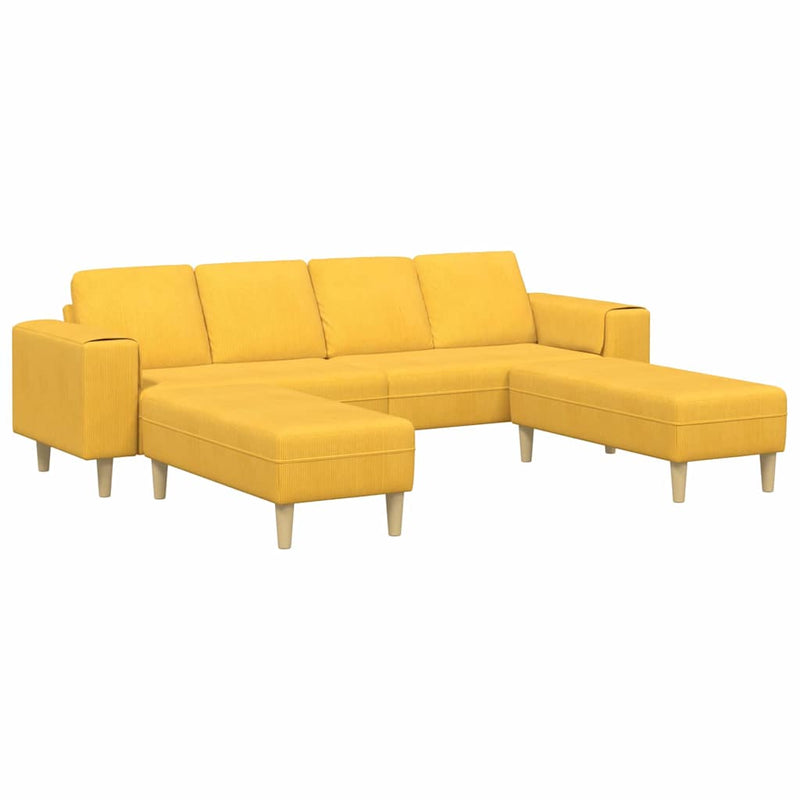 Bank Lichtgeel 250 x 188 x 76 cm Katoen Stof – extra afbeelding