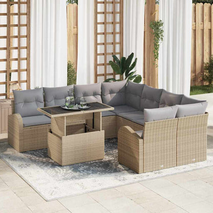 Tuinset Tuur - 9-delig - met opslag - beige en grijs