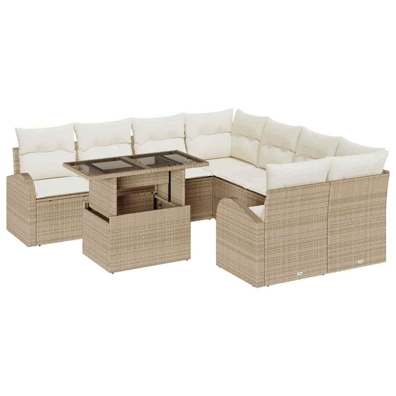 Tuinset Tuur - 9-delig - met opslag - beige