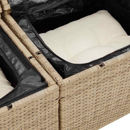 Tuinbank Matthijs - 4-delig - met opslag - beige en wit