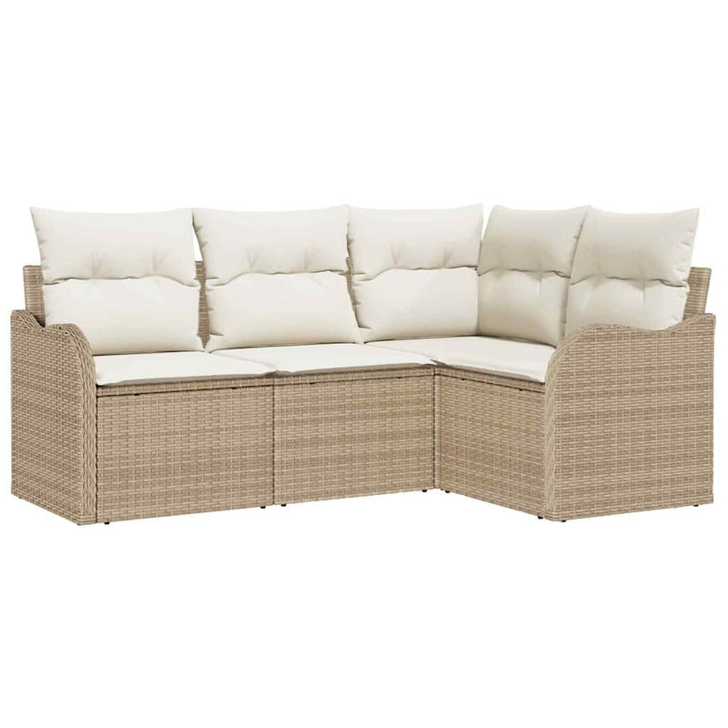 Tuinbank Matthijs - 4-delig - met opslag - beige en wit