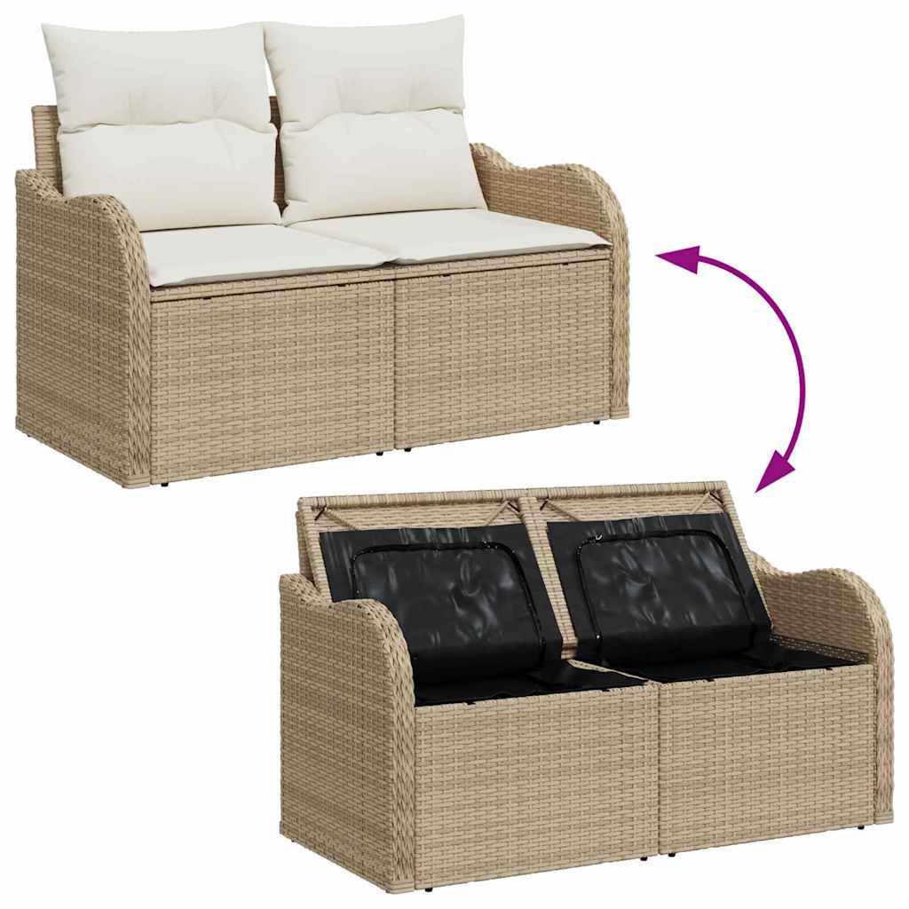 Tuinbank Matthijs - 4-delig - met opslag - beige en wit