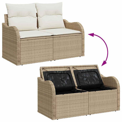 Tuinbank Matthijs - 4-delig - met opslag - beige en wit