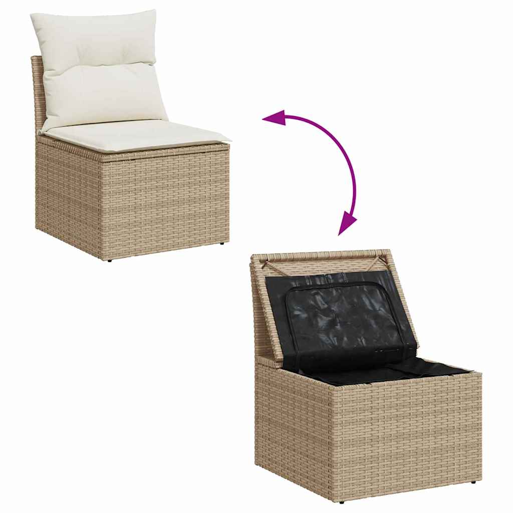 Tuinbank Matthijs - 4-delig - met opslag - beige en wit