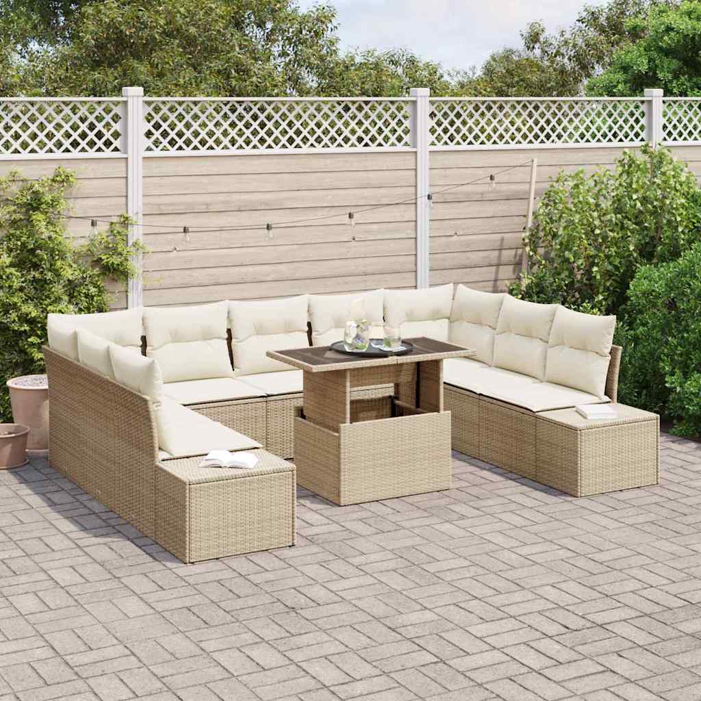Tuinset Guus - 10-delig - met opslag - beige en wit