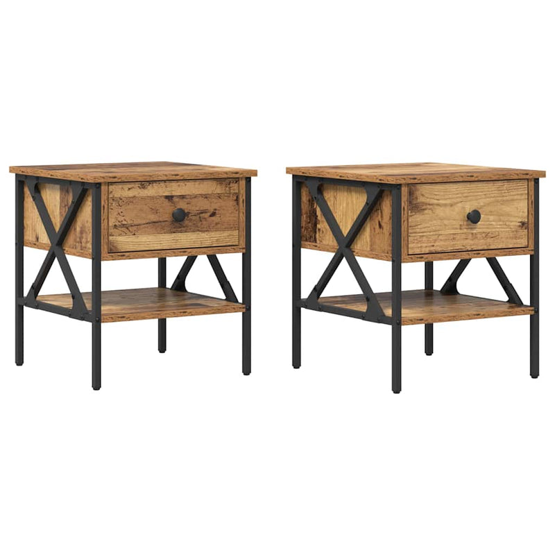 Nachtkastje isabelle - 2 stuks - Oud hout – extra afbeelding