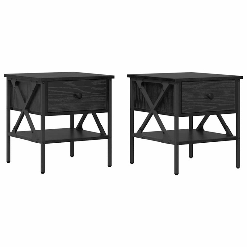 Nachtkastje isabelle - 2 stuks - Zwart eiken – extra afbeelding