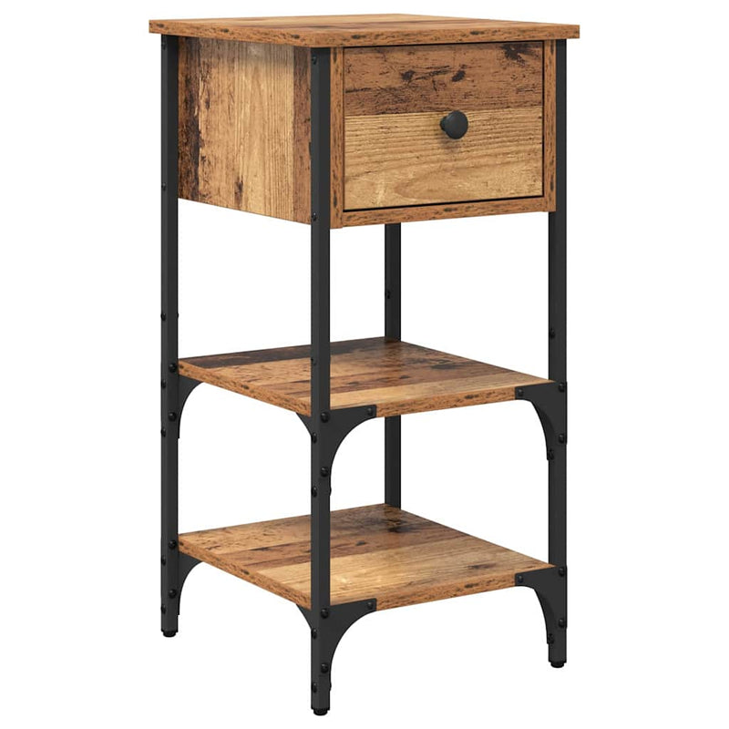 Nachtkastje met lade Bruin 33,5 x 36 x 70 cm Geconstrueerd hout – extra afbeelding