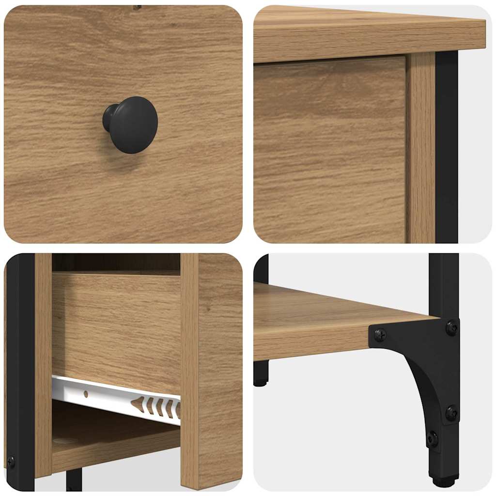 Nachtkastje met lade Bruin 33,5 x 36 x 70 cm Geconstrueerd hout