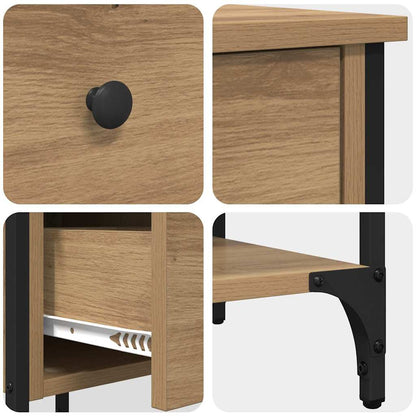 Nachtkastje met lade Bruin 33,5 x 36 x 70 cm Geconstrueerd hout