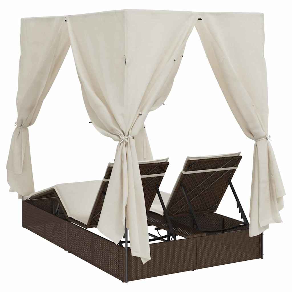 Ligbed Bo - 205 x 129 x 200 cm - verstelbaar - bruin