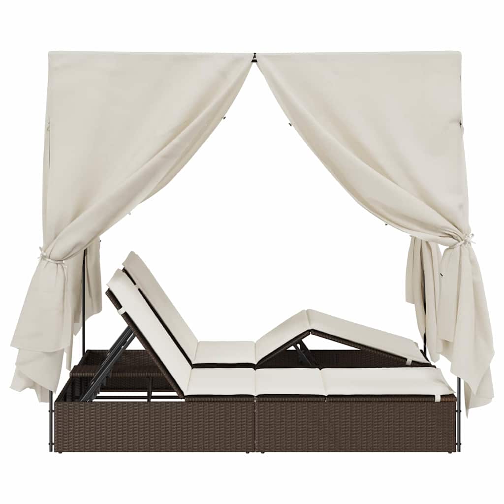 Ligbed Bo - 205 x 129 x 200 cm - verstelbaar - bruin