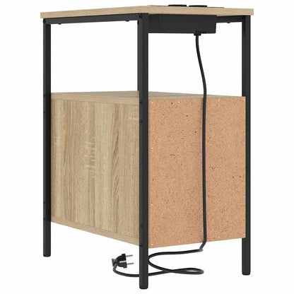 Nachtkastje Emilia - 2 stuks - met oplaadstation - Sonoma eiken