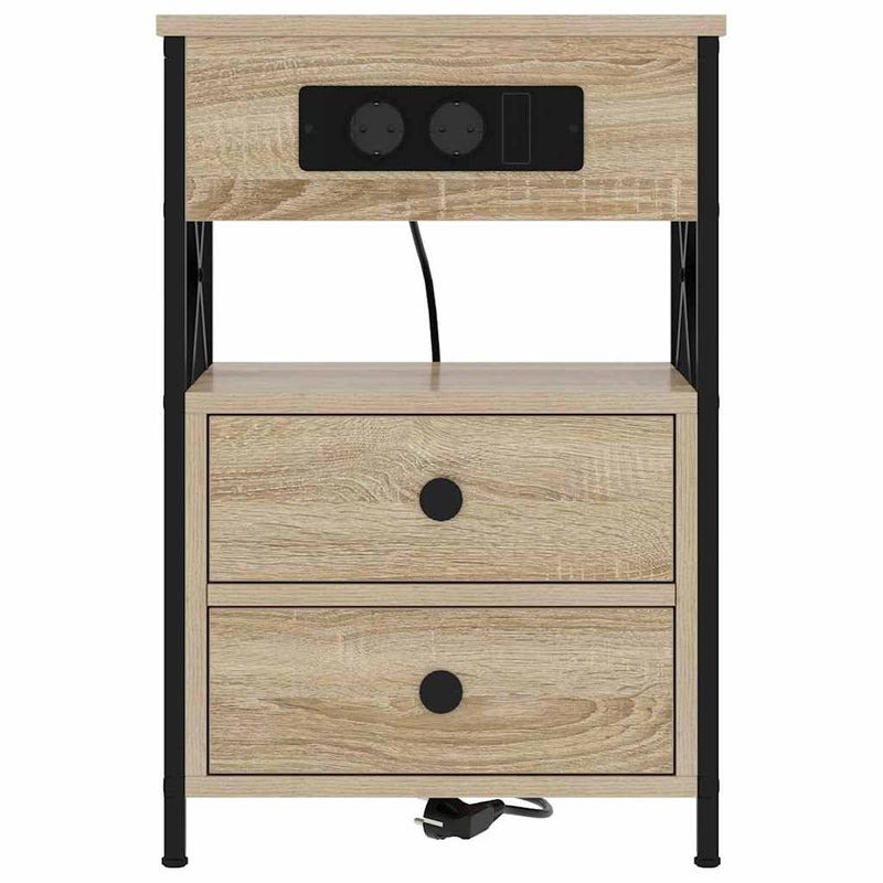 Nachtkastje Sofia -2 stuks - met oplaadstation