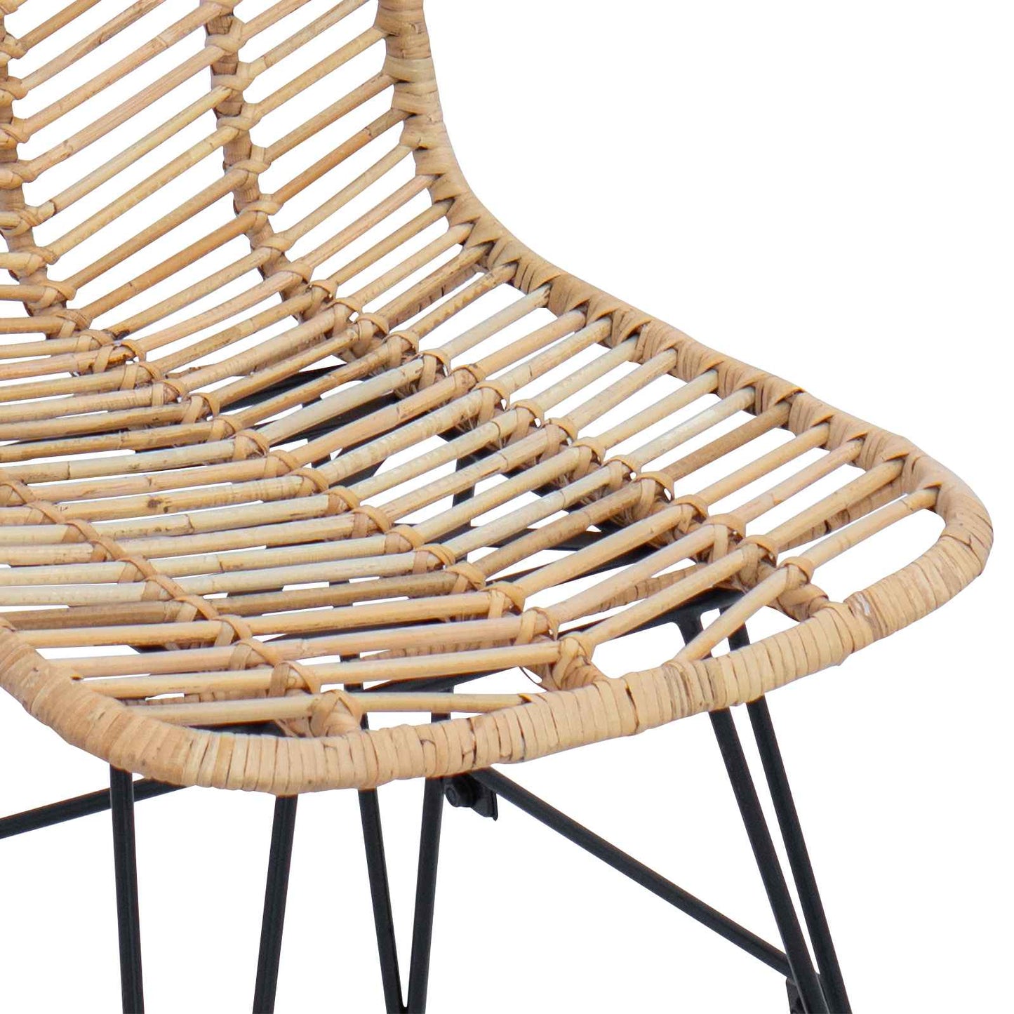 Barkruk 2 pcs 44 x 52 x 111 cm Riet en IJzer