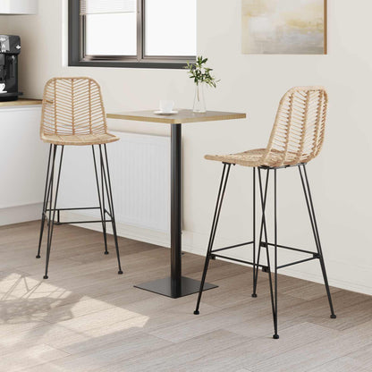 Barkruk 2 pcs 44 x 52 x 111 cm Riet en IJzer