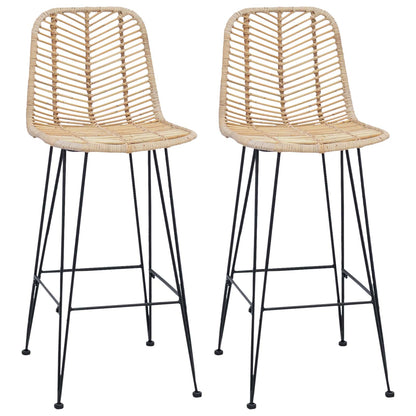 Barkruk 2 pcs 44 x 52 x 111 cm Riet en IJzer