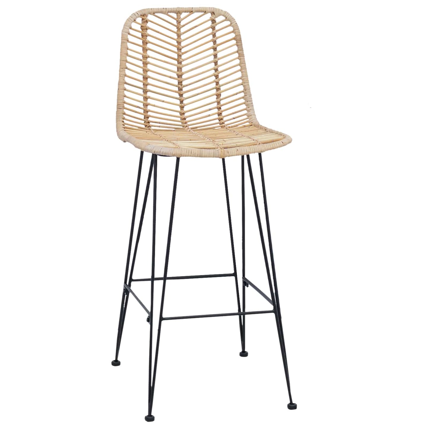 Barkruk 2 pcs 44 x 52 x 111 cm Riet en IJzer