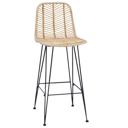 Barkruk 2 pcs 44 x 52 x 111 cm Riet en IJzer