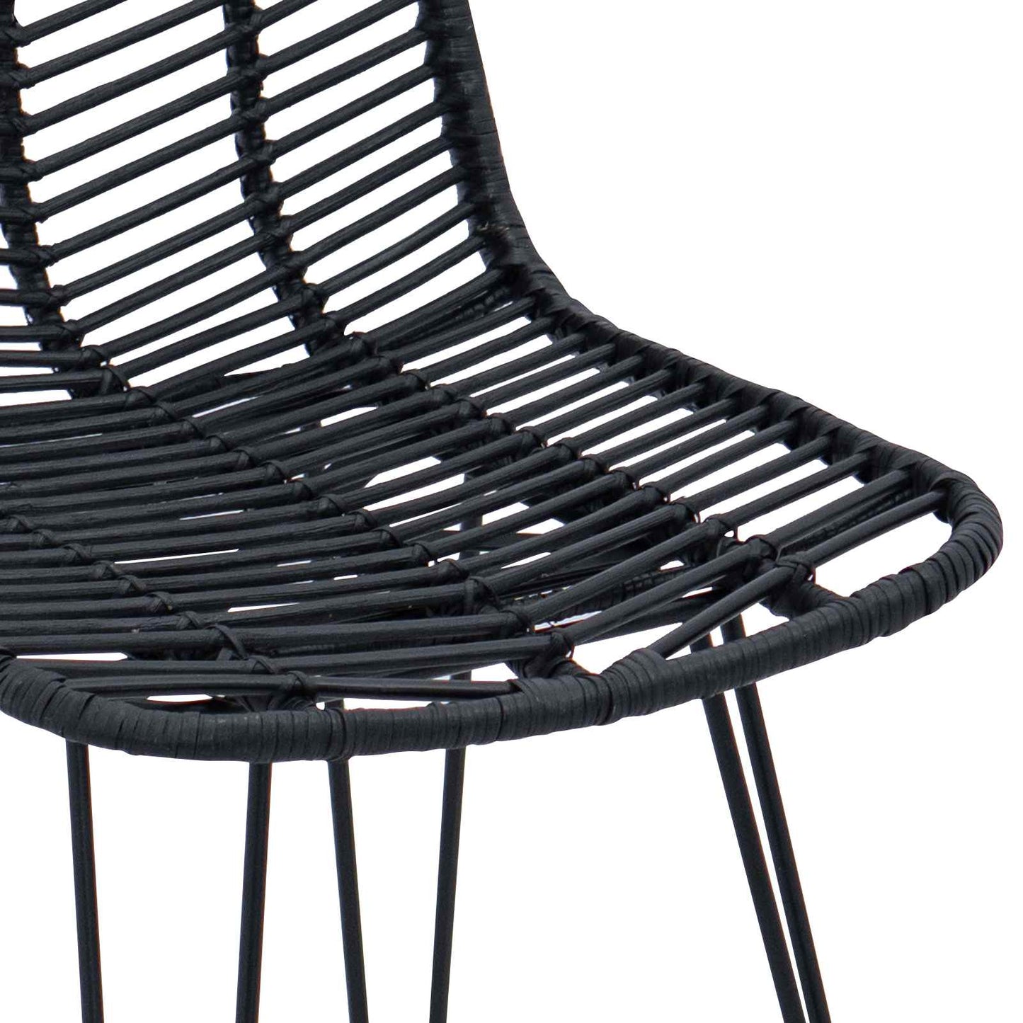 Barkruk 2 pcs 44 x 52 x 111 cm Riet en IJzer