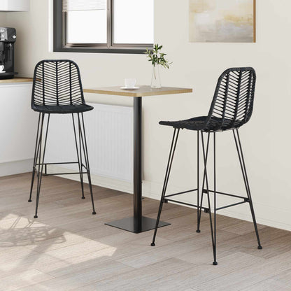 Barkruk 2 pcs 44 x 52 x 111 cm Riet en IJzer
