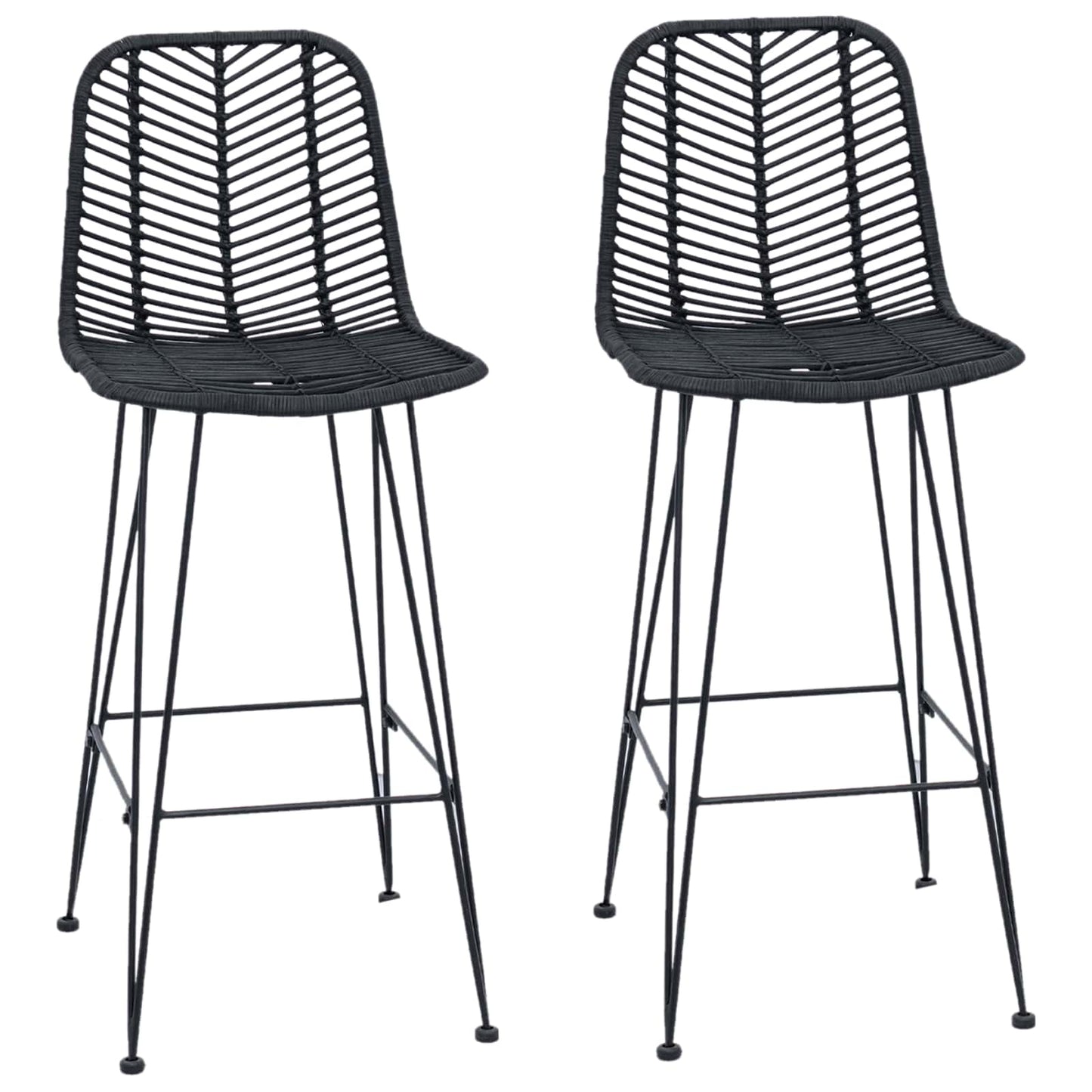 Barkruk 2 pcs 44 x 52 x 111 cm Riet en IJzer