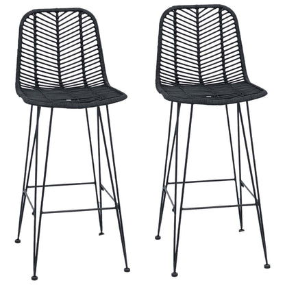 Barkruk 2 pcs 44 x 52 x 111 cm Riet en IJzer