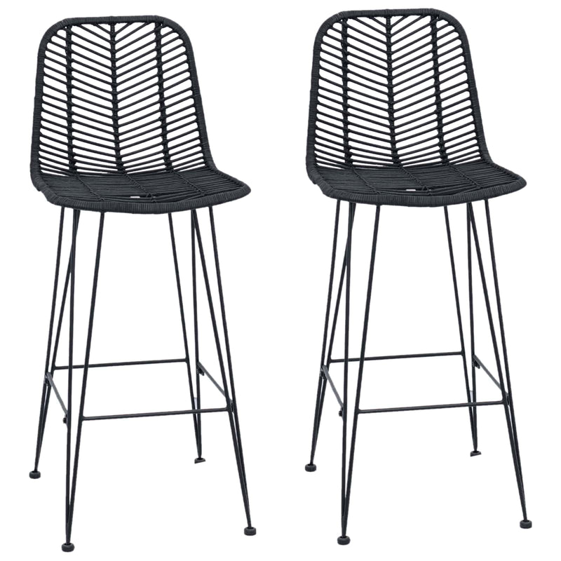 Barkruk 2 pcs 44 x 52 x 111 cm Riet en IJzer – extra afbeelding