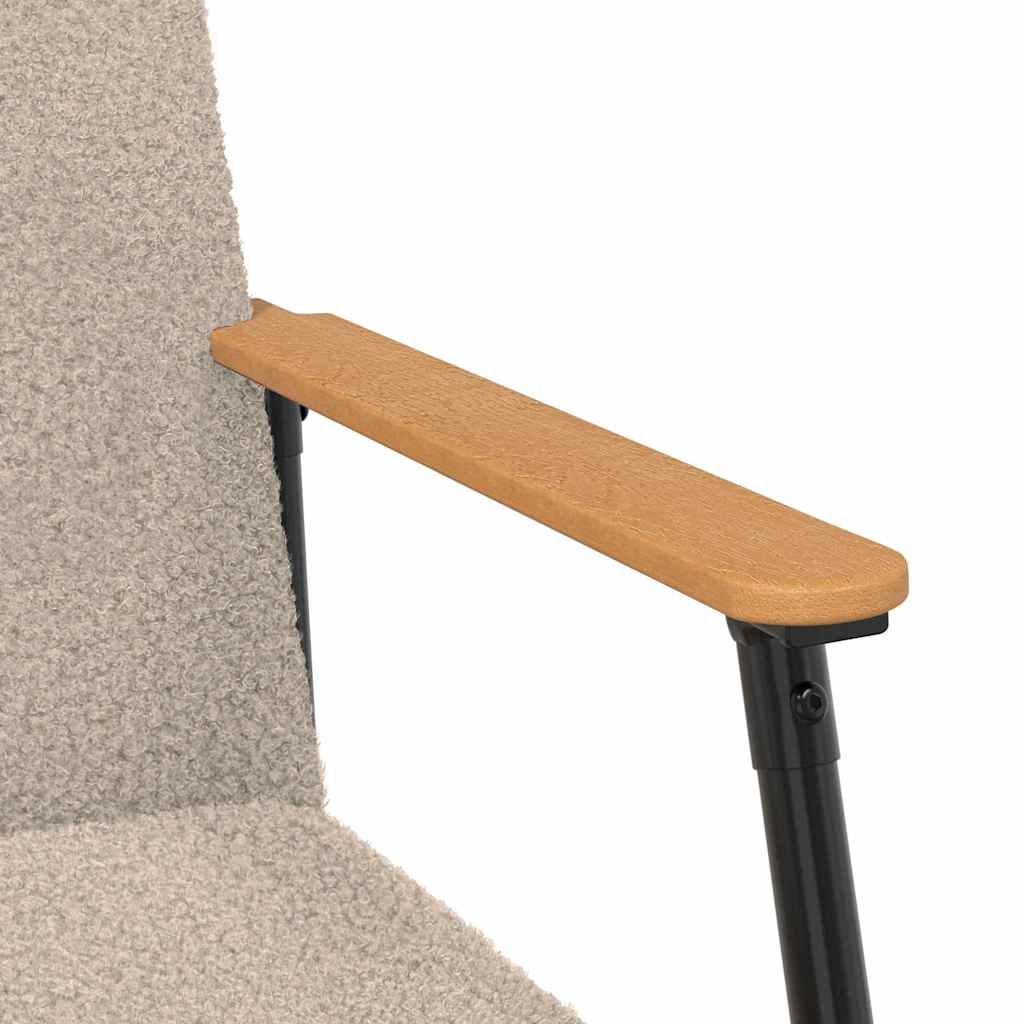 Fauteuil Lichtgrijs Krullend Wol-achtig Stof