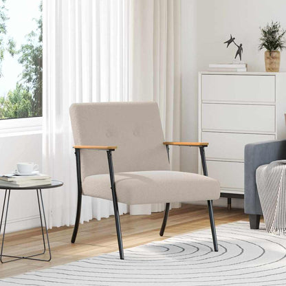 Fauteuil Lichtgrijs Krullend Wol-achtig Stof