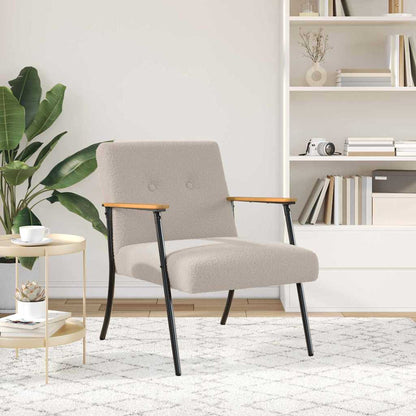 Fauteuil Lichtgrijs Krullend Wol-achtig Stof