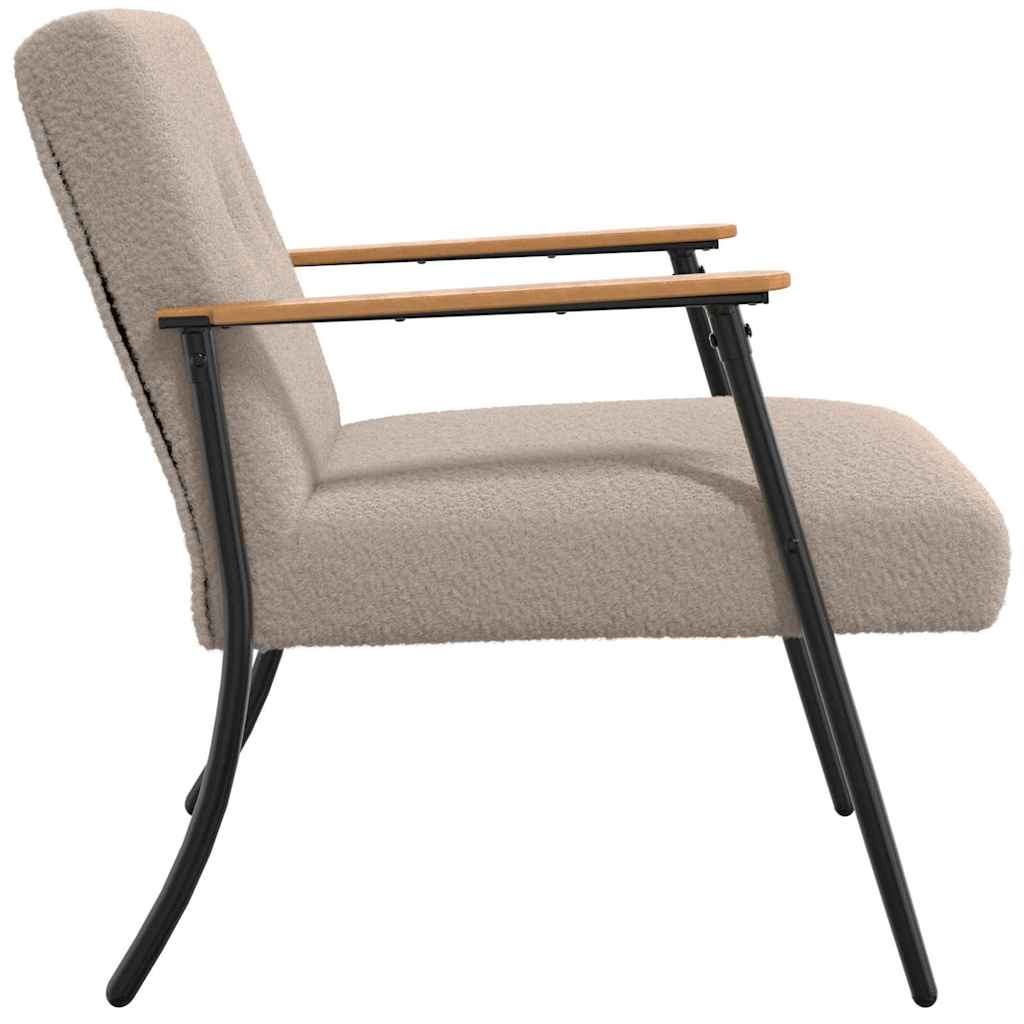 Fauteuil Lichtgrijs Krullend Wol-achtig Stof