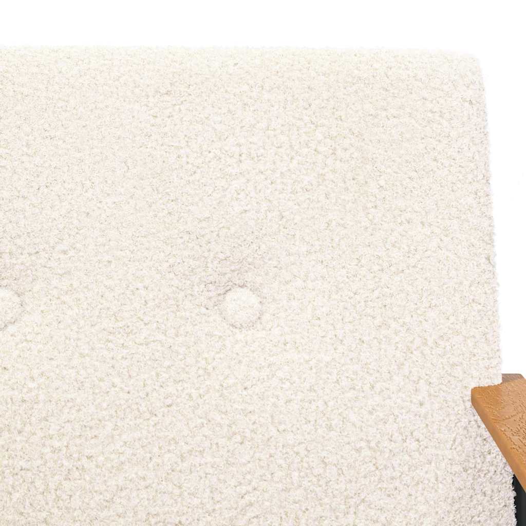 Fauteuil Crème Krullend Wol-achtig Stof
