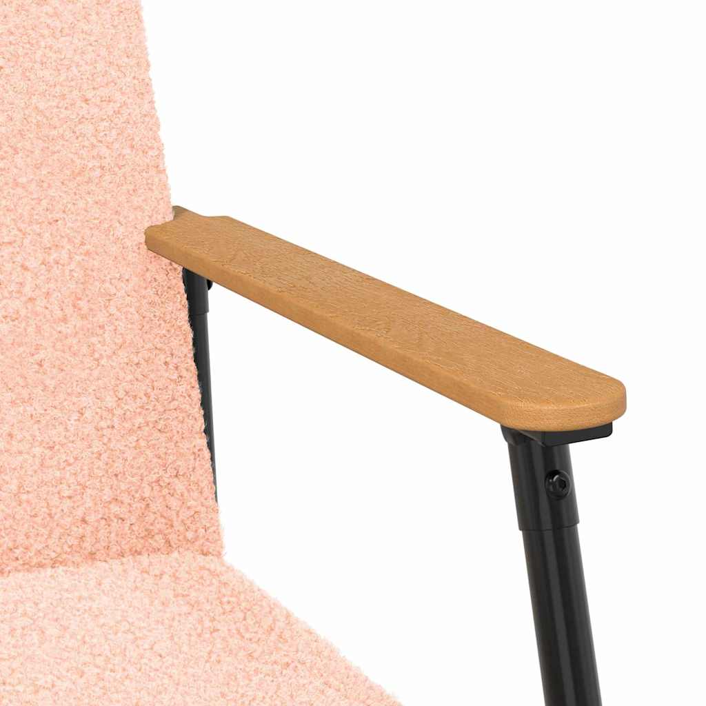 Fauteuil Roze Krullend Wol-achtig Stof