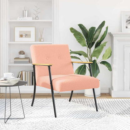 Fauteuil Roze Krullend Wol-achtig Stof