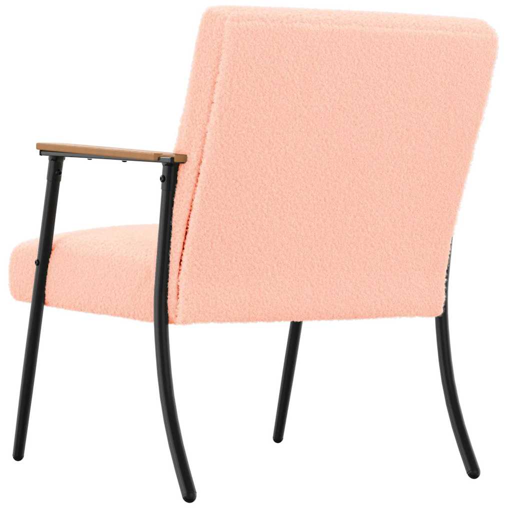 Fauteuil Roze Krullend Wol-achtig Stof