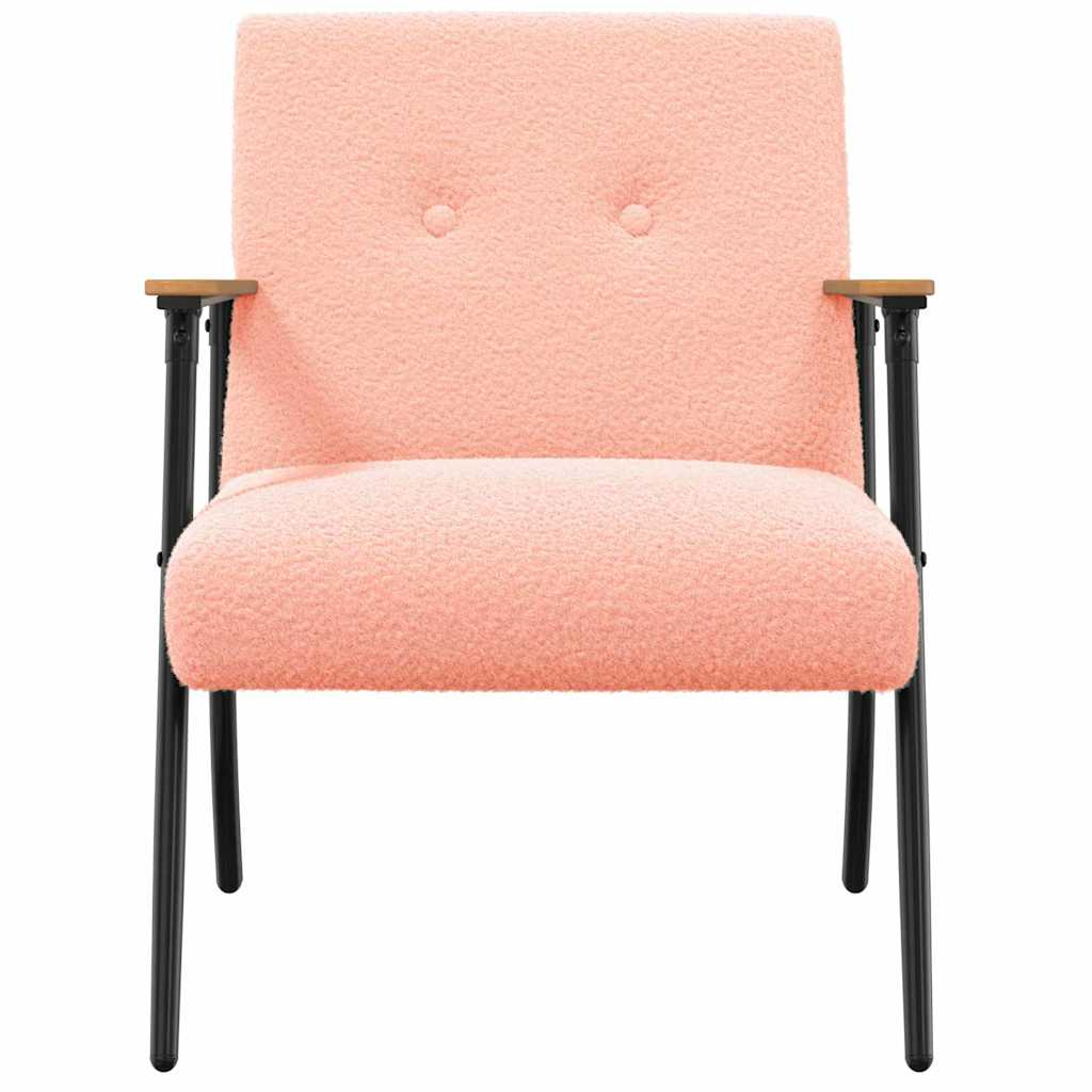 Fauteuil Roze Krullend Wol-achtig Stof