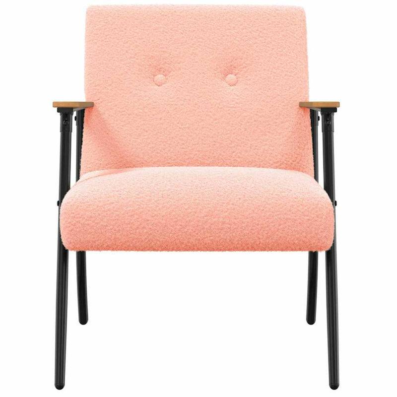 Fauteuil Roze Krullend Wol-achtig Stof